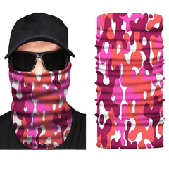 Red Pink Camo Face Gaiter Mask Neck Gaiter Sun Protection Dust Mask