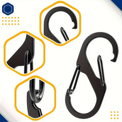 10pcs Zinc Alloy S Hook Keychain Anti lost Metal Keyring for Camping Hiking