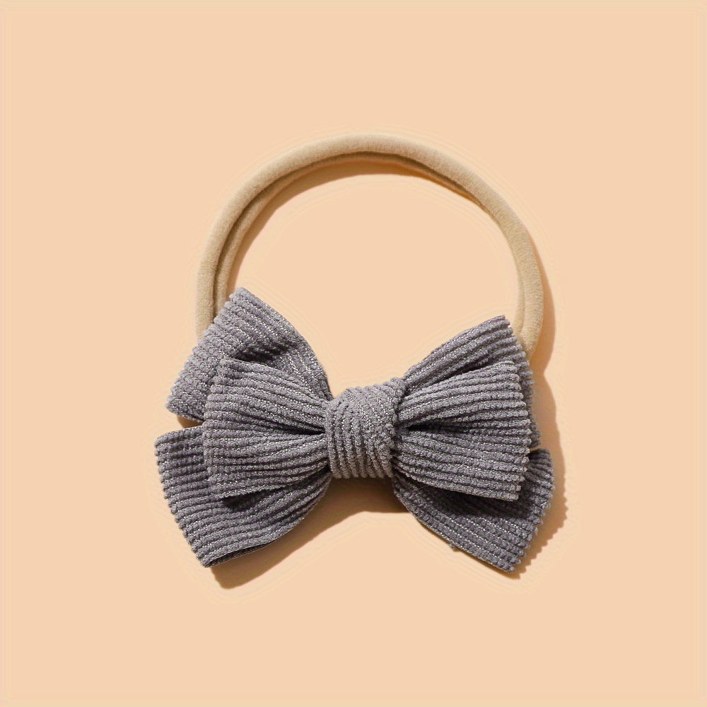 Baby Girls Bowknot Sweet Headband Soft Elastic Nylon Hairband