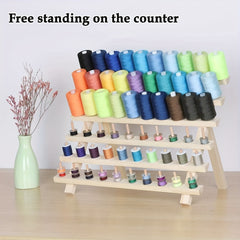 60 Spool Wooden Thread Holder Sewing Embroidery Rack Organizer