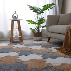 Thick Plush Shag Puzzle Floor Mat Bay Window Carpet Anti Slip Washable