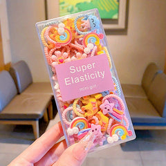 30pcs Cute Elastic Hair Ties for Baby Girls' Ponytails