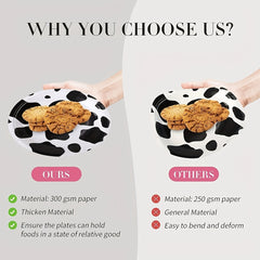 50pcs Cow Print Party Supplies Disposable Dinnerware