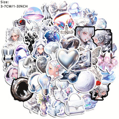 50pcs Silvery Phone Case Stickers Waterproof DIY Decoration