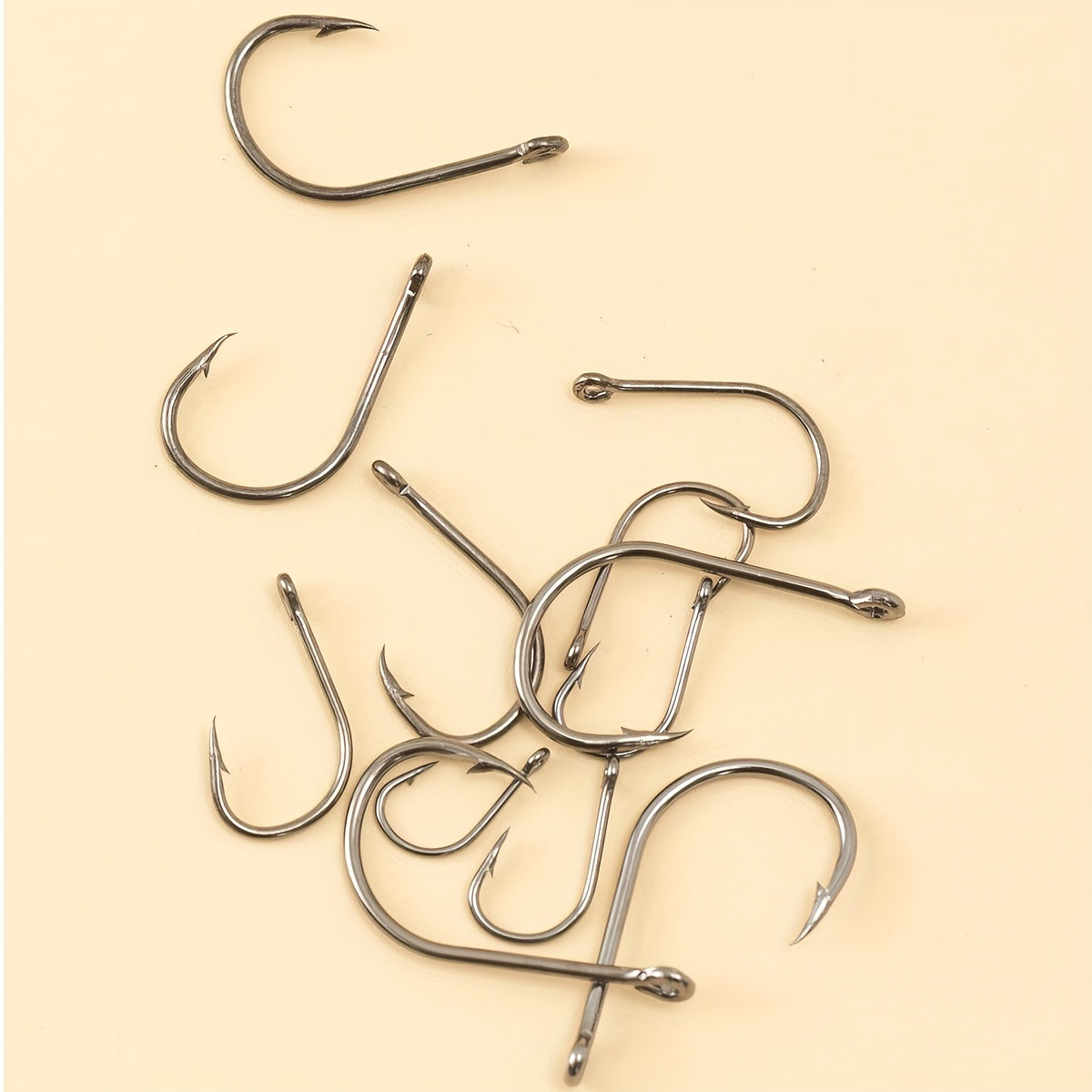 100pcs High Carbon Steel Offset Circle Hooks Strong Octopus Barbed Fishing Hooks
