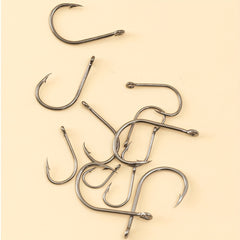 100pcs High Carbon Steel Offset Circle Hooks Strong Octopus Barbed Fishing Hooks