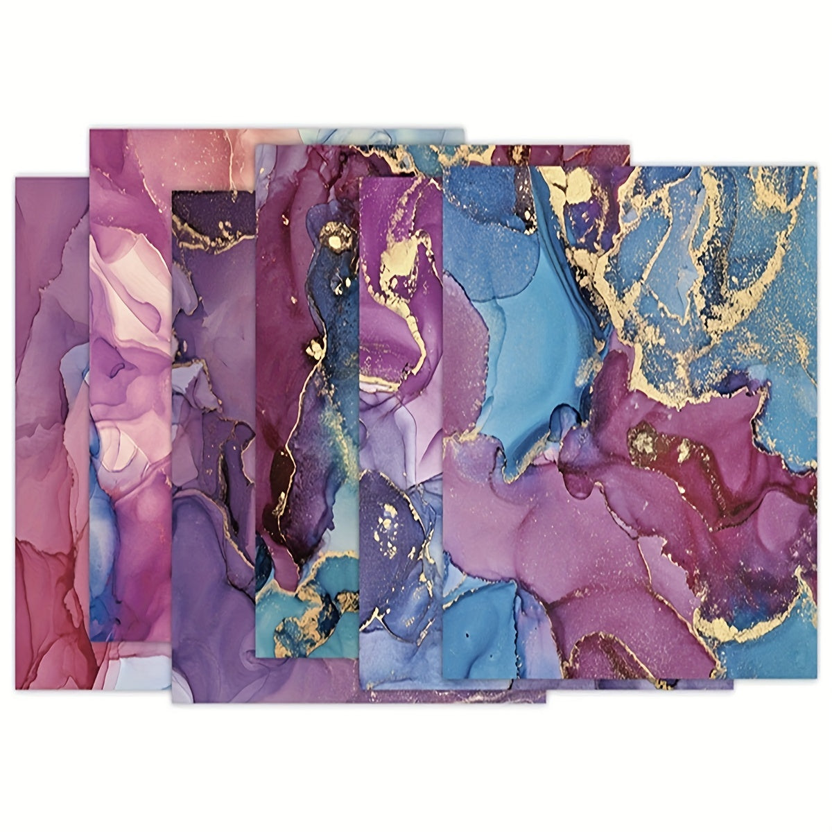 24pcs Marble Texture Paper for DIY Scrapbooking and Crafts 6in