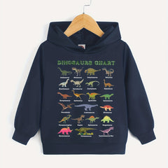 Dinosaurs Chart Boys Hooded Sweatshirt