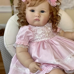24in Reborn Toddler Princess Doll High Hand Painted Rooted Long Curly Hair