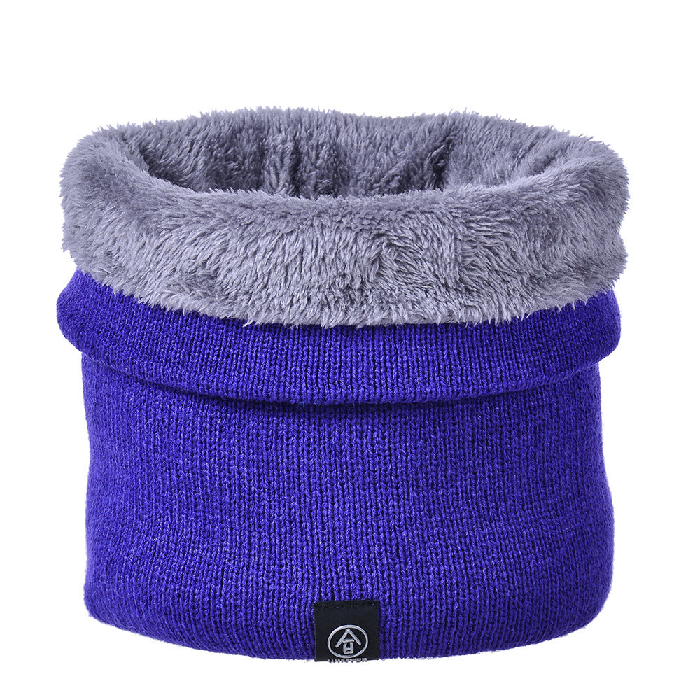 Solid Plush Scarf Leather Marks Neck Warm Head Wrap