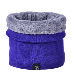 Solid Plush Scarf Leather Marks Neck Warm Head Wrap