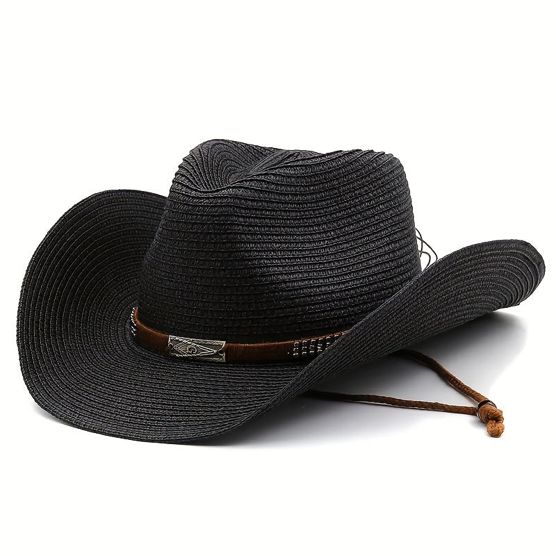 Stripe Paper Cowboy Hats Vintage Straw Hat For Men