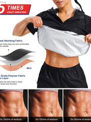 Women's Sauna Sweat Short Sleeve Suit for Weight Loss