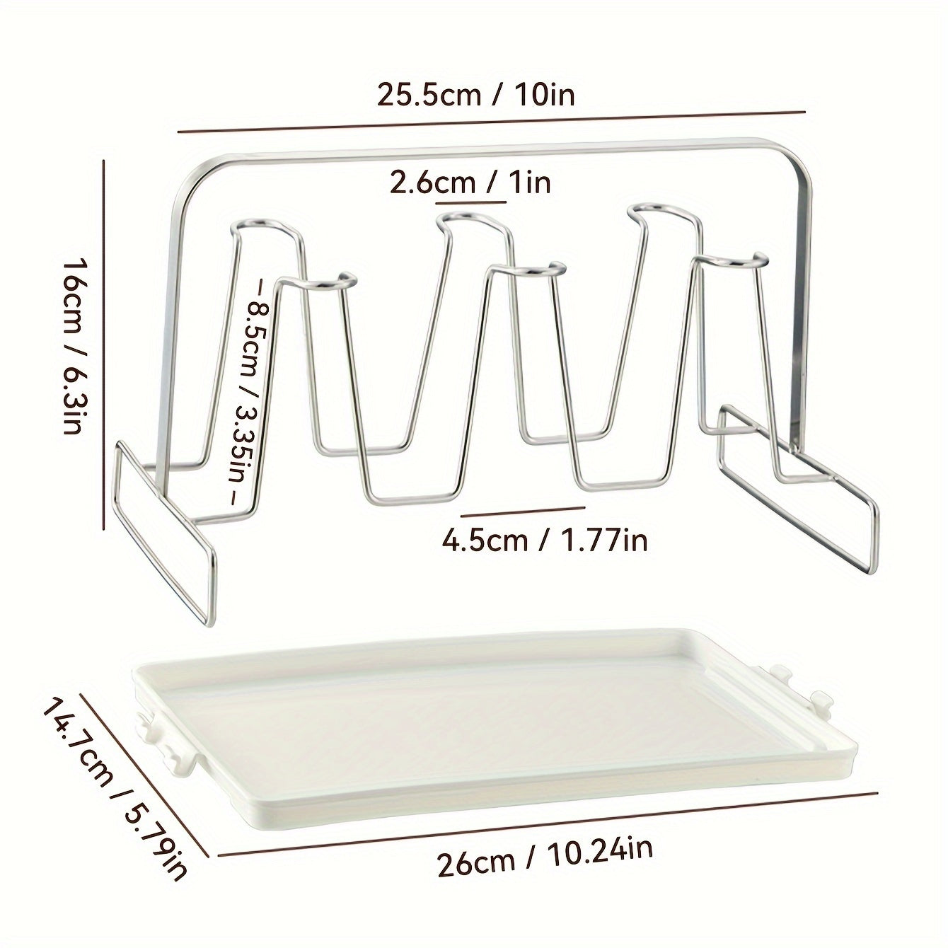 Stainless Steel Drain Cup Holder Large Capacity Coffee Table Tray