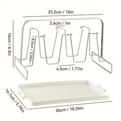 Stainless Steel Drain Cup Holder Large Capacity Coffee Table Tray
