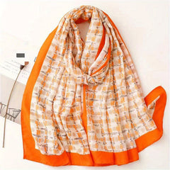 Boho Plaid Print Scarf Thin Breathable Shawl Large Headwraps