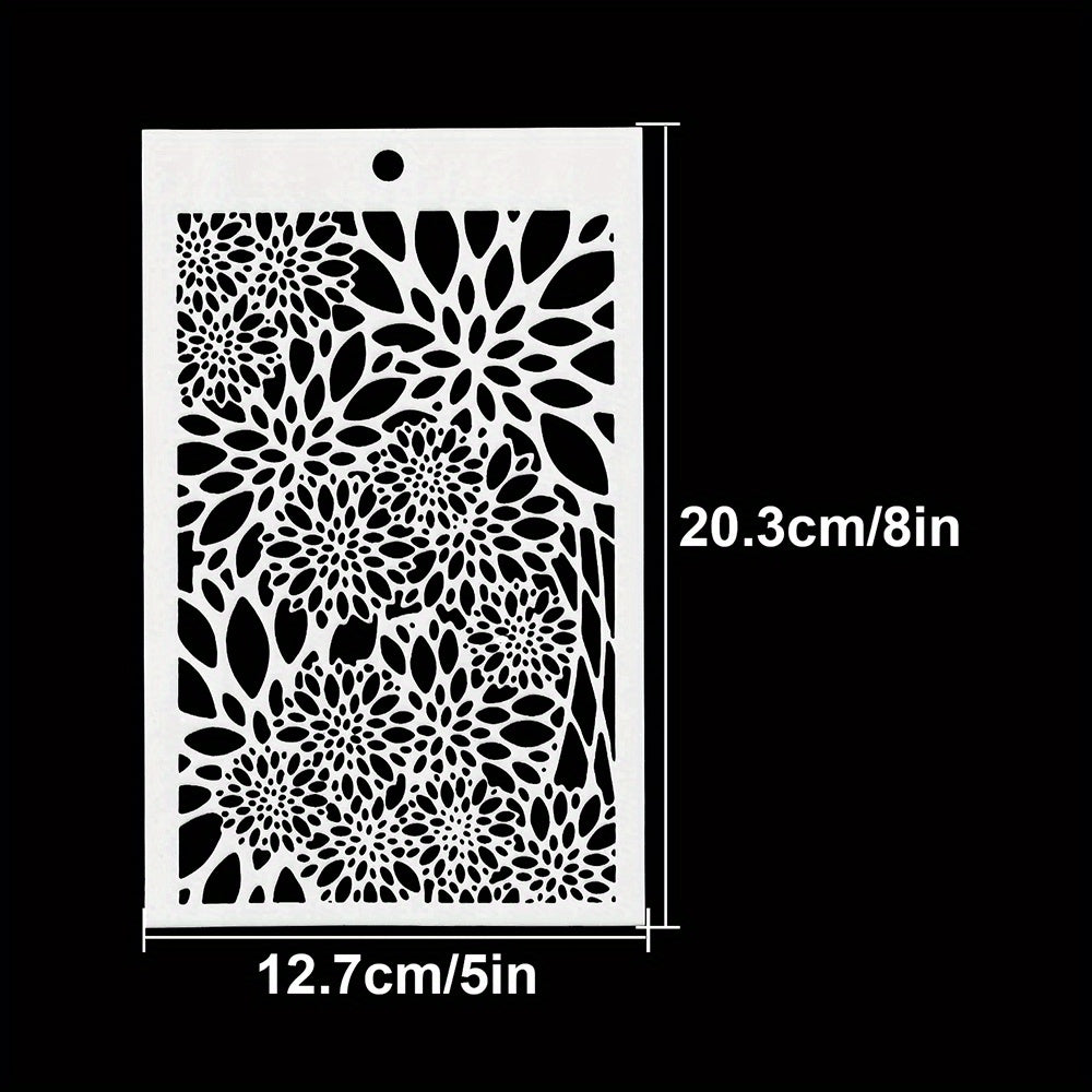 Small Floral Background Stencils - DIY Art Stencils for Painting - 20x12cm