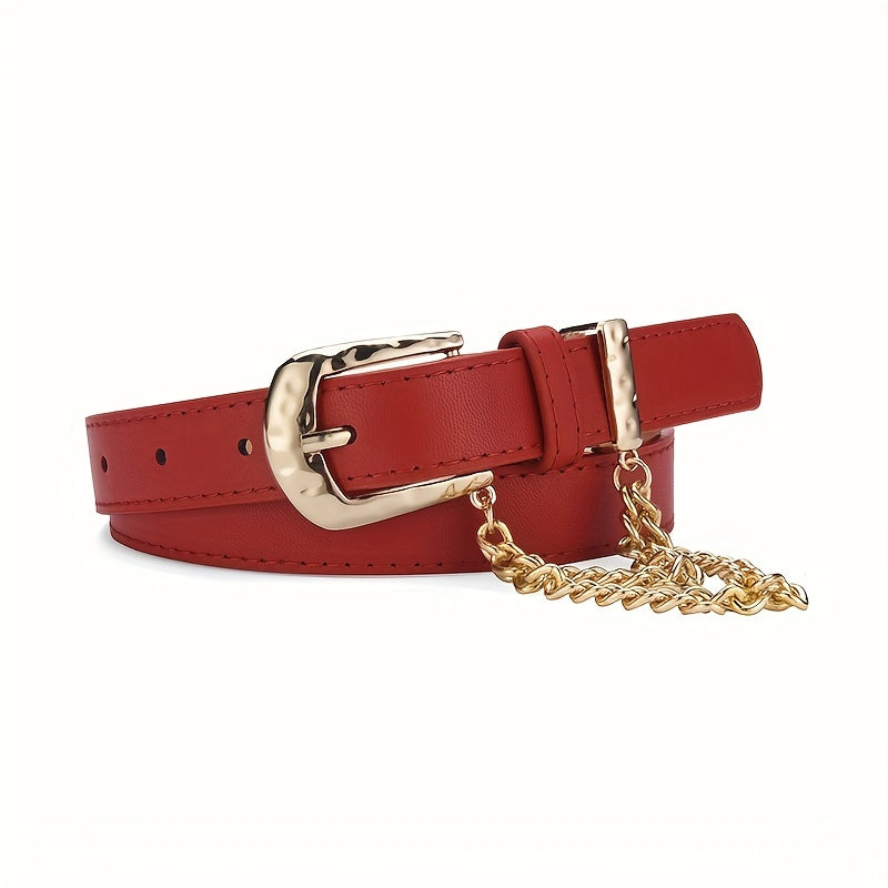 Girls & Boys Buckle Belt w/ Chain Decorative Accessories for Pants Jeans Uniform