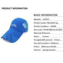 Men's Summer Baseball Cap Sunshade Quick Dry Hat Wide Brim Outdoor Hiking
