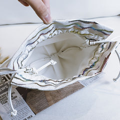 Strip Pattern Bucket Bag Crossbody Purse for Streetwear