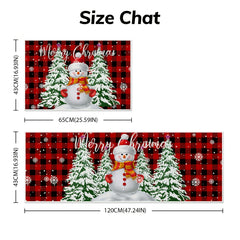 Christmas Snowman Kitchen Mat Absorbent Non-slip Long Strip Floor Mat