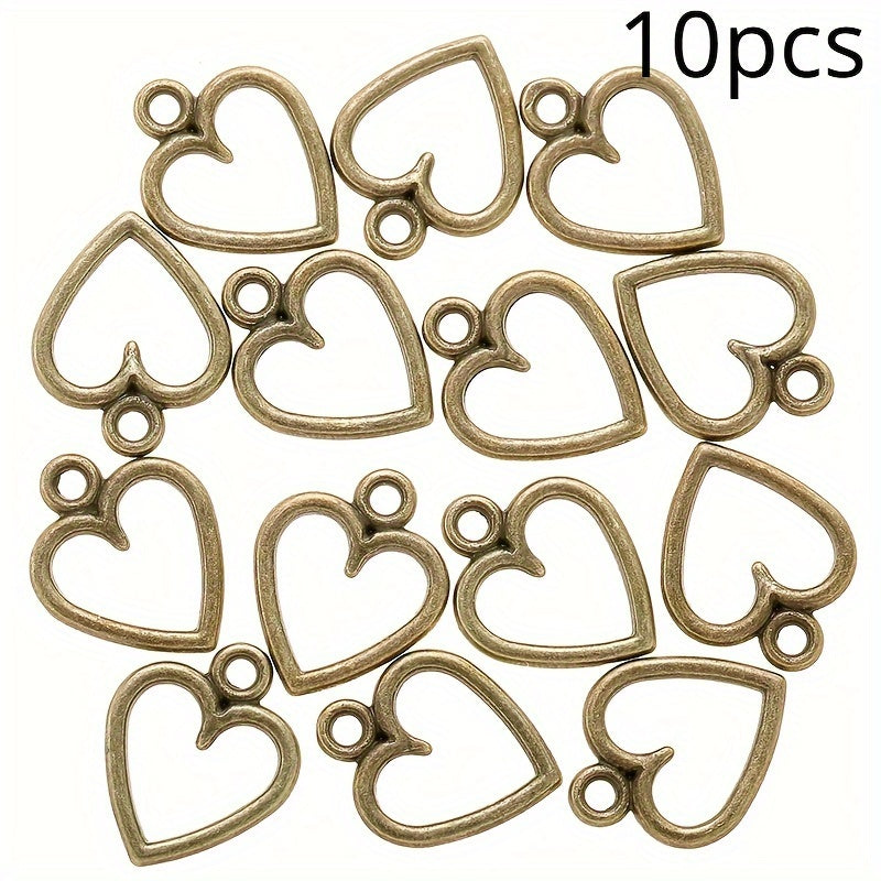 10pcs Hollow Love Shaped Pendant DIY Crafts Accessories