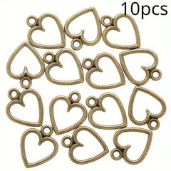 10pcs Hollow Love Shaped Pendant DIY Crafts Accessories
