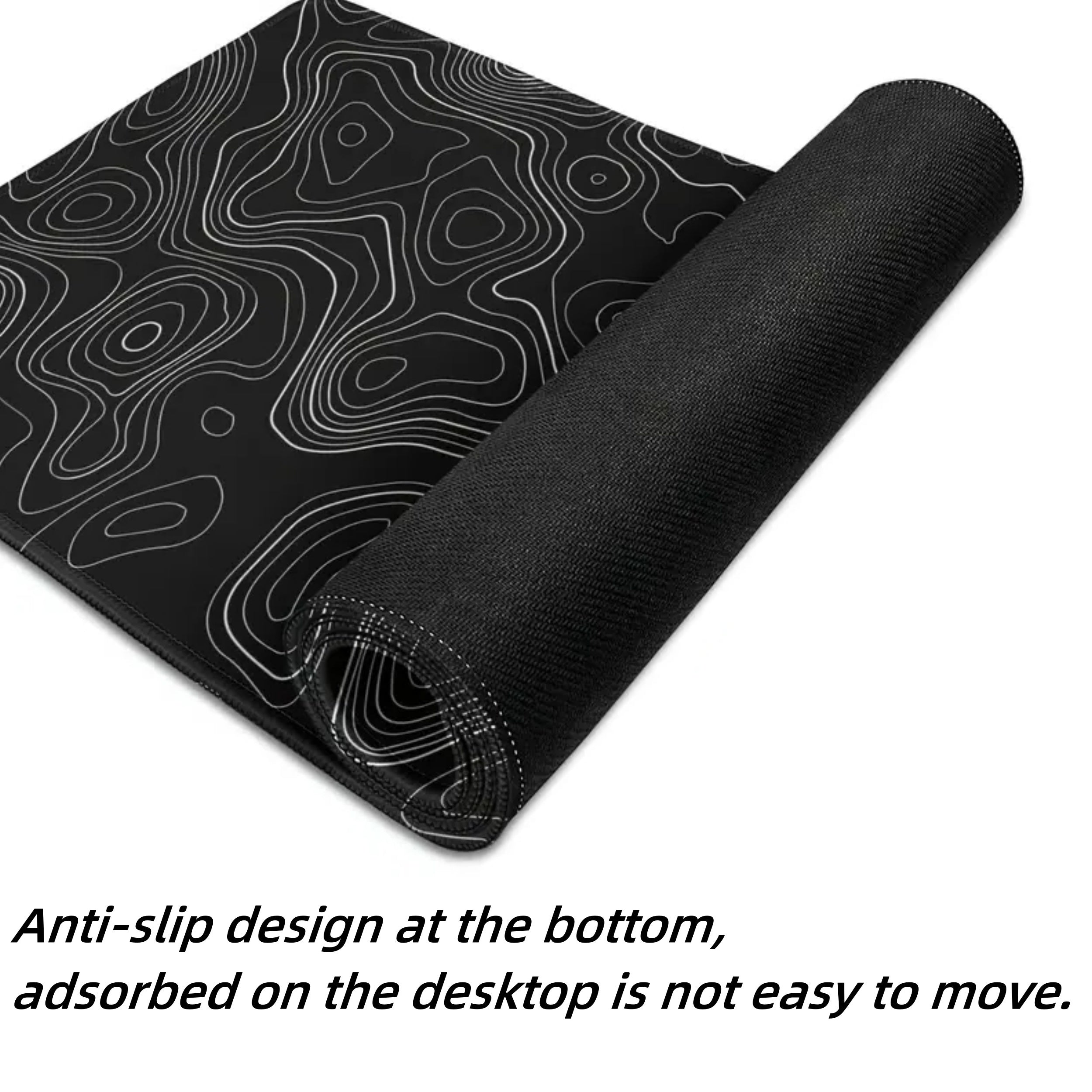 Abstract Terrain Line Outline Large Mouse Pad 80x31.5in