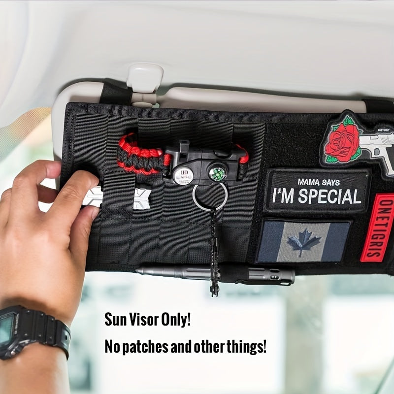 Tactical Car Sun Visor Organizer Glasses Tickets Document Phone