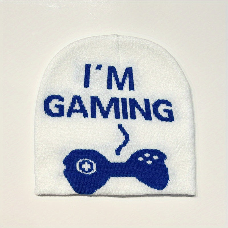 Knit Beanie Hat Gamepad Pattern Men Women