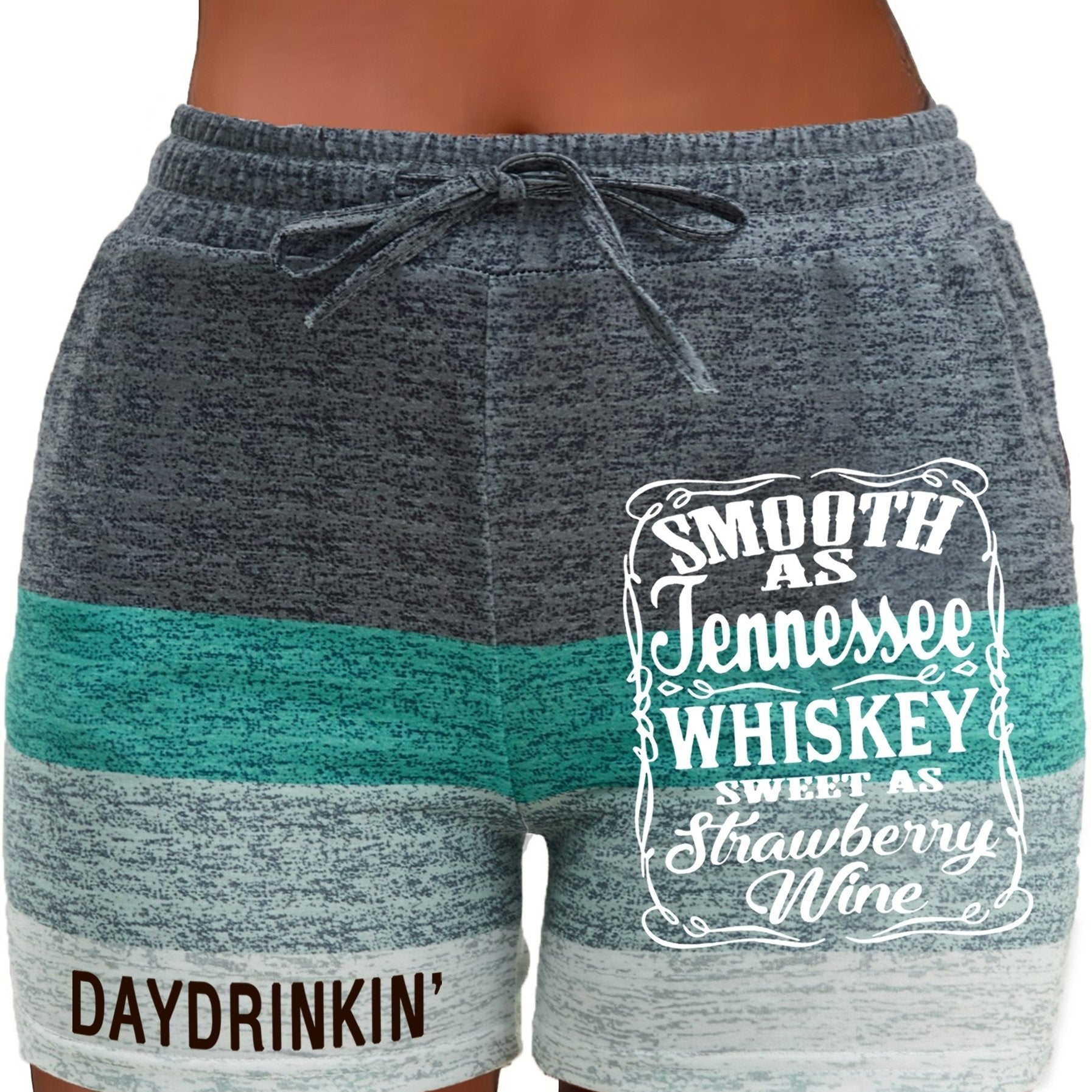 Colorblock Drawstring Shorts for Women