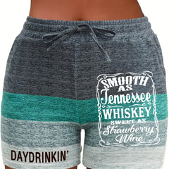 Colorblock Drawstring Shorts for Women
