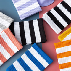 5 Pairs Striped Sports Socks Women's Stockings & Hosiery