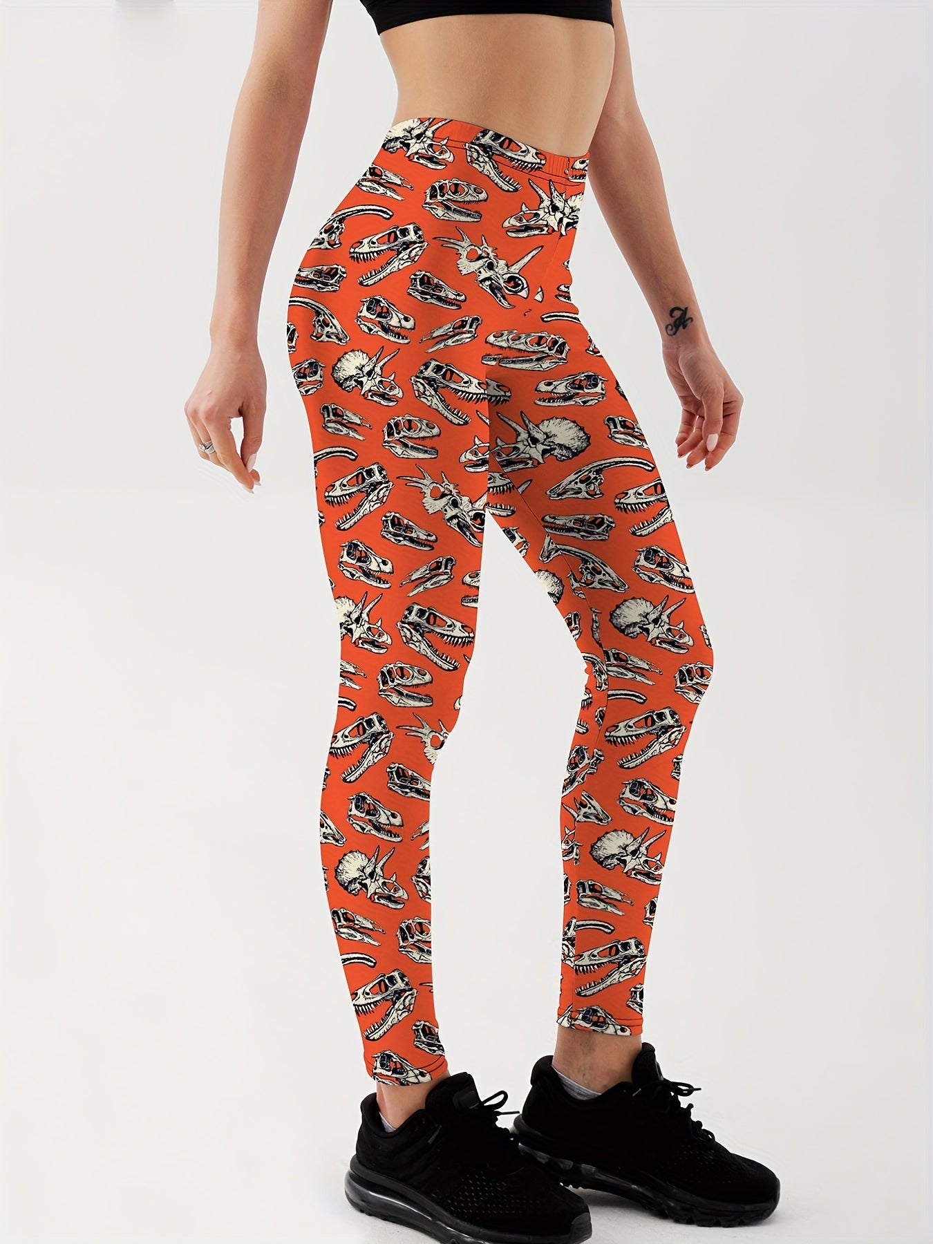 Skull Graphic Yoga Leggings for Women