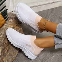 Two Tone Mesh Breathable Flying Woven Shoes Lightweight Wear Resistance Non Slip