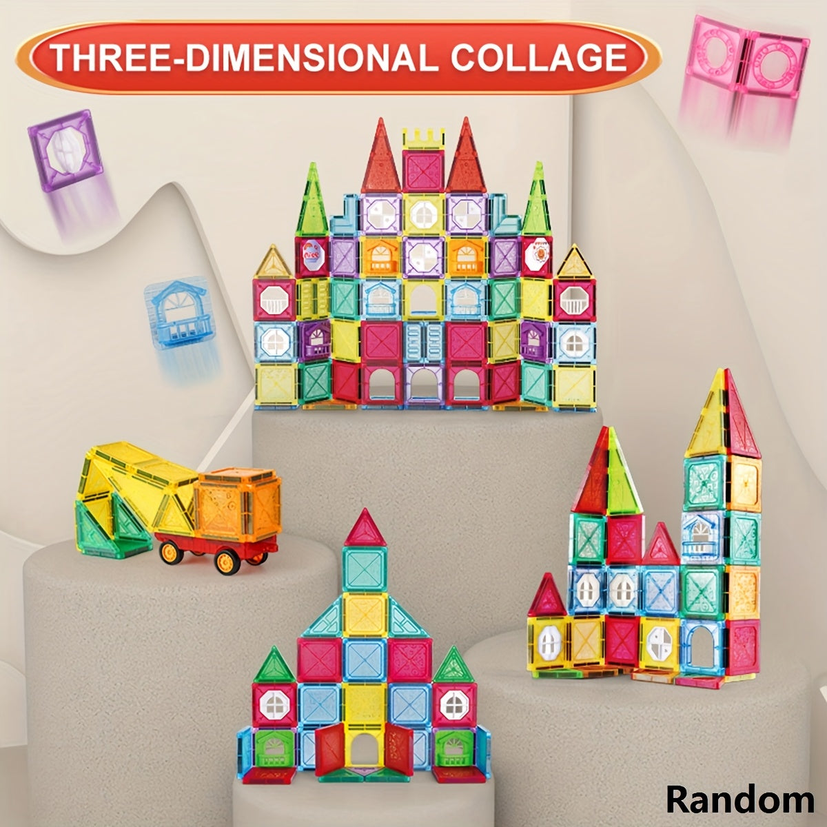 Magnetic Tile Kids Stacking Building Blocks Educational Toys DIY
