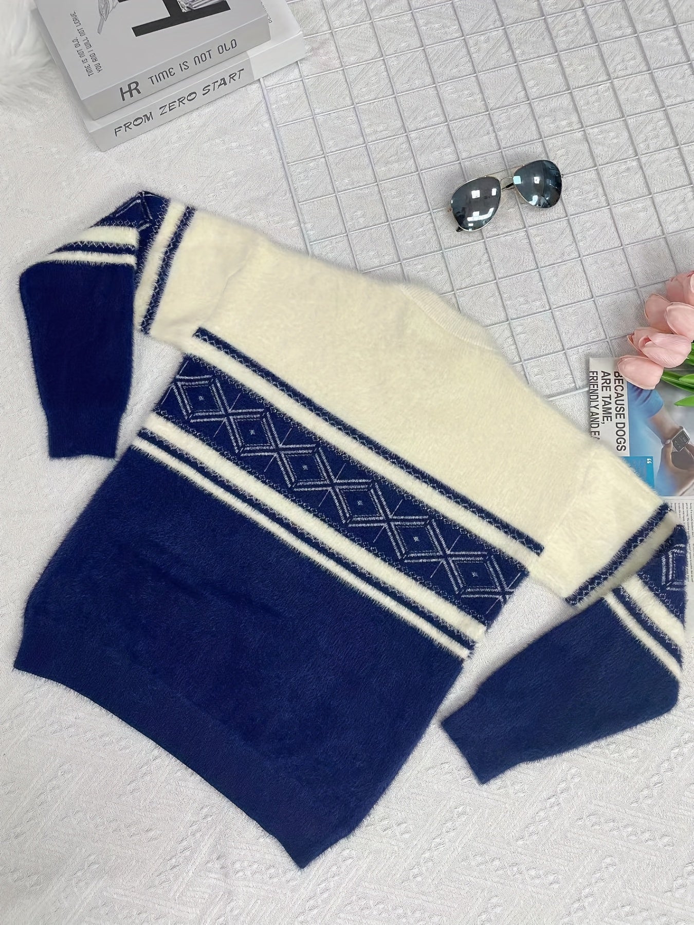 Boys Soft Long Sleeve Sweater Round Neck Stretch Warm Knit Pullover Top