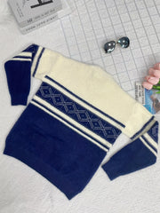 Boys Soft Long Sleeve Sweater Round Neck Stretch Warm Knit Pullover Top