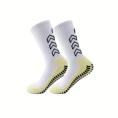 Non-Slip Silicone Athletic Socks for Football - Breathable Mid Calf Socks