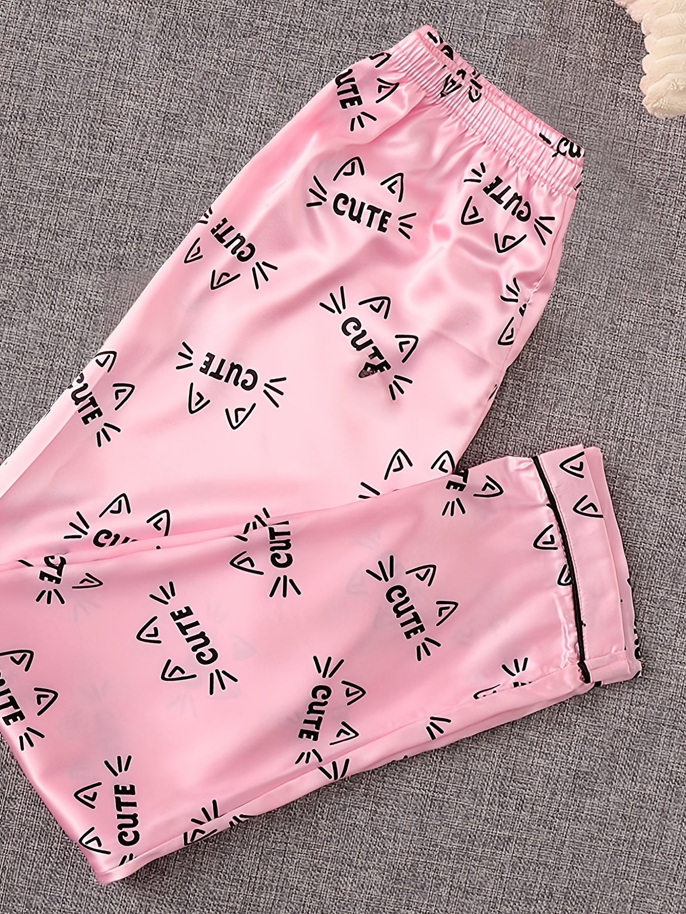 Girls Cat Shirt Pants Pajamas Set Kids Clothes