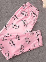 Girls Cat Shirt Pants Pajamas Set Kids Clothes