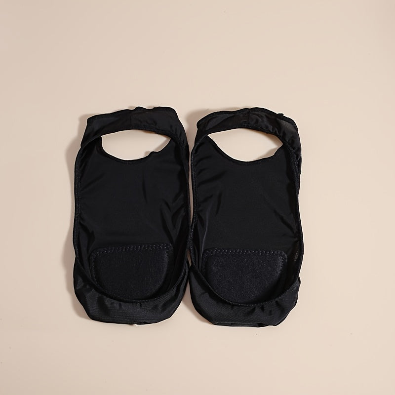 2pairs Ultra Low Cut Liner Socks With Sling Back No Show Padded Half Socks