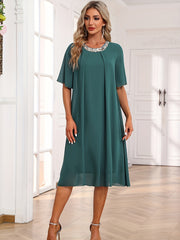 Women's Plus Mesh Butterfly Sleeve Casual Dress