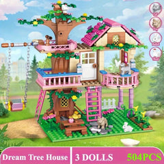 504pcs Friends City Tree House Building Blocks Set with Figures Garden DIY Toys