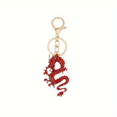Cartoon Dragon Keychain Chinese Style Dragon Charm Car Key Ring
