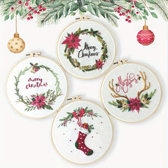 DIY Christmas Theme Embroidery Kit Hand Art Craft Decoration Gift