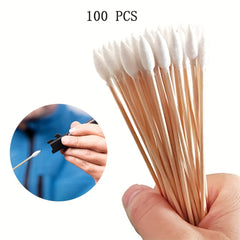 100PCS 15-24cm Wooden Sticks Cotton Swab Cleaning Cotton Sticks