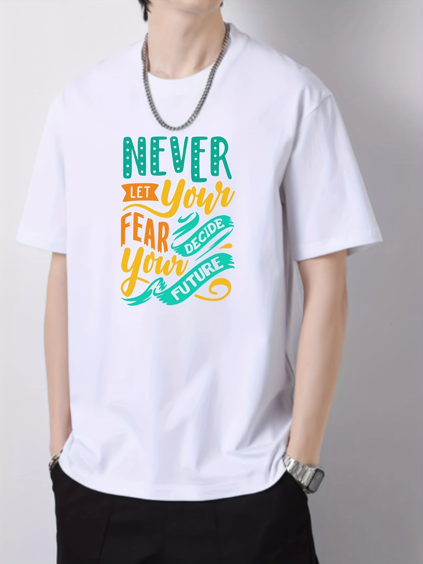 Men's Cotton Graphic Crew Neck Active T shirt