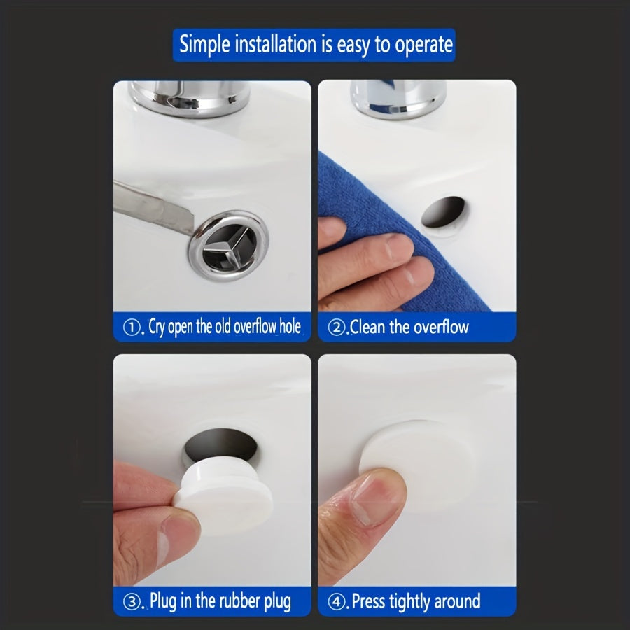 10pcs Overflow Sealing Cover Bathroom Stopper Water Plug for Washbasin