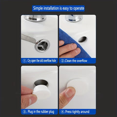 10pcs Overflow Sealing Cover Bathroom Stopper Water Plug for Washbasin